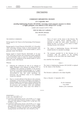 Commission Implementing Decision of 11 September 2013 Amending