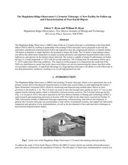 Space Object Characterization Studies and the Magdalena Ridge Observatory’S 2.4-Meter Telescope, Proceedings of the 2007 AMOS Technical Conference, Hawaii, 434-439