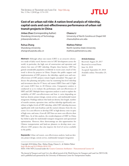 Cost of an Urban Rail Ride: a Nation-Level Analysis of Ridership