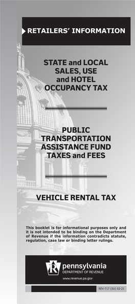 STATE and LOCAL SALES, USE and HOTEL OCCUPANCY TAX