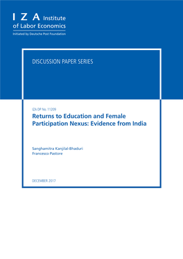 Returns to Education and Female Participation Nexus: Evidence from India