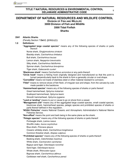 Title 7 Natural Resources & Environmental Control