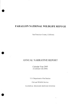 Farallon National Wildlife Refuge Annual Narrative Report