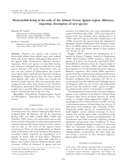 Dictyostelids Living in the Soils of the Atlantic Forest, Iguazu´ Region, Misiones, Argentina: Description of New Species