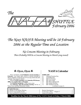 NASFA 'Shuttle' Feb 2006