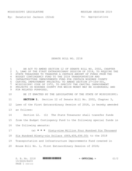 Senate Bill No. 2218 an Act to Amend