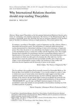 Why International Relations Theorists Should Stop Reading Thucydides