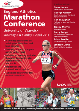 Marathon Conference University of Warwick 2-3 April 2011