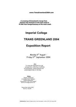 Imperial College Trans-Greenland 2004