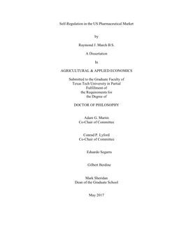 Self-Regulation in the US Pharmaceutical Market By