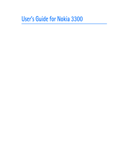 User's Guide for Nokia 3300