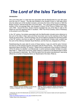 Lord of the Isles Tartans