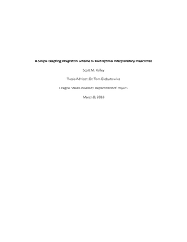 A Simple Leapfrog Integration Scheme to Find Optimal Interplanetary Trajectories