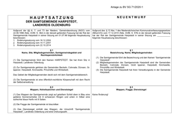 H a U P T S a T Z U N G N E U E N T W U R F Der Samtgemeinde Harpstedt, Landkreis Oldenburg