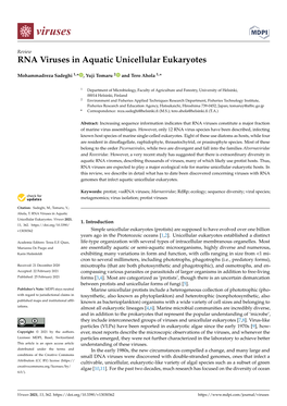 RNA Viruses in Aquatic Unicellular Eukaryotes