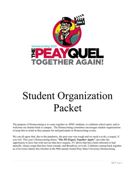 2021 Homecoming Student Organizaion Packet