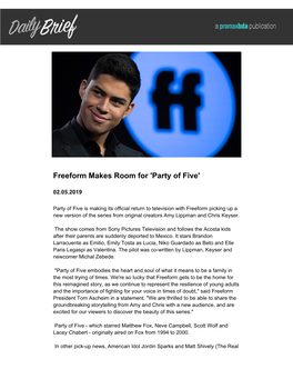 Freeform Makes Room for 'Party of Five'