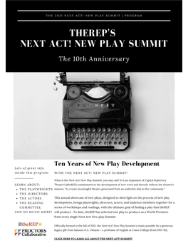 Therep's Next Act! New Play Summit