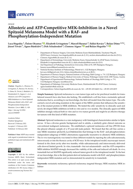 Allosteric and ATP-Competitive MEK-Inhibition in a Novel Spitzoid Melanoma Model with a RAF- and Phosphorylation-Independent Mutation