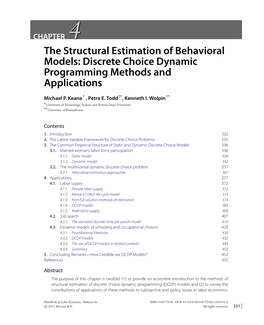 The Structural Estimation of Behavioral Models: Discrete Choice Dynamic Programming Methods and Applications