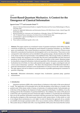 Event-Based Quantum Mechanics: a Context for the Emergence of Classical Information