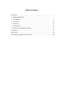 Table of Contents