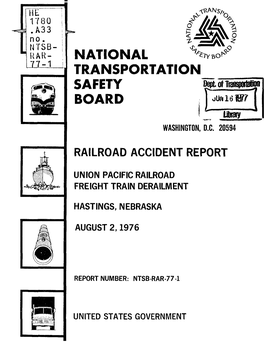 National Transportation Railroad Accident Report