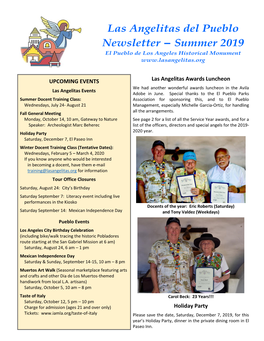 Las Angelitas Del Pueblo Newsletter – Summer 2019 El Pueblo De Los Angeles Historical Monument