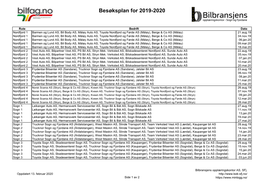 Besøksplan for 2019-2020