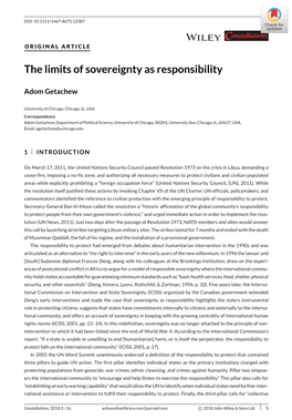 The Limits of Sovereignty As Responsibility