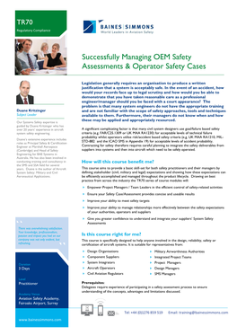 Successfully Managing OEM Safety Assessments & Operator Safety