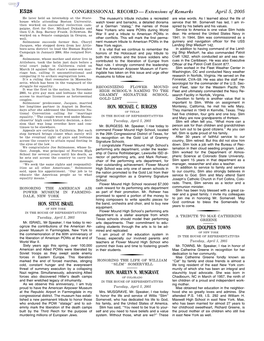 CONGRESSIONAL RECORD— Extensions of Remarks E528 HON