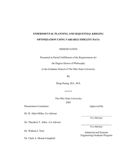 Experimental Planning and Sequential Kriging