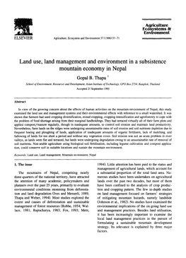 I,I,5Il Ecosystems & Enwronment ELSEVIER Agriculture, Ecosystem and Environment 57 (1996) 57-71