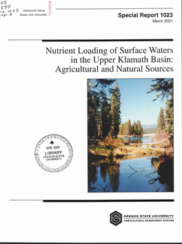 Nutrient Loading of Surface Waters in the Upper Klamath Basin: Agricultural and Natural Sources