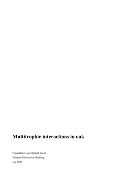 Multitrophic Interactions in Oak