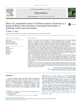 Promensil) at a Dosage of 80 Mg in the Treatment of Menopausal Hot ﬂushes: a Systematic Review and Meta-Analysis