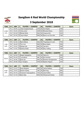 The Match Schedule