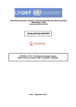 Annex 5: Evaluation Report Standard Format