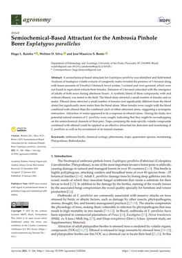 Semiochemical-Based Attractant for the Ambrosia Pinhole Borer Euplatypus Parallelus