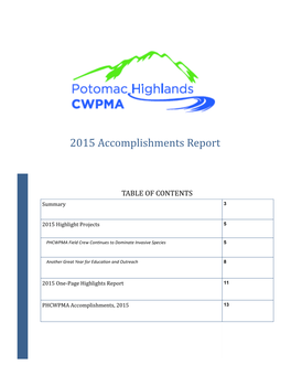 2015 Accomplishments Report