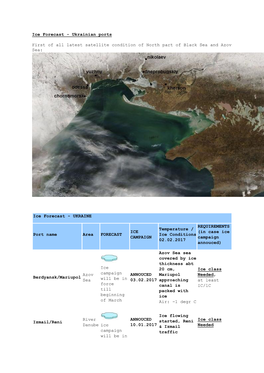 Ice Forecast - Ukrainian Ports