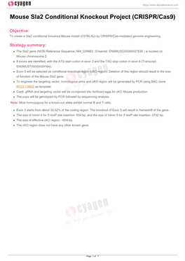 Mouse Sla2 Conditional Knockout Project (CRISPR/Cas9)