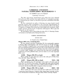 Natural Radiocarbon Measurements V H