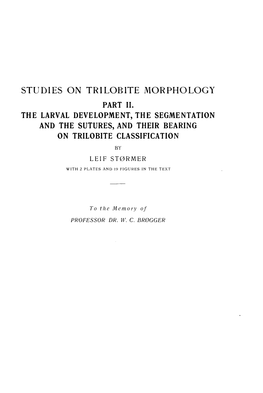 Studies on Trilobite Morphology