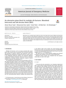 An Alternative Plane Block for Multiple Rib Fractures