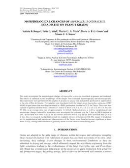 Morphological Changes of Aspergillus Ochraceus Irradiated on Peanut Grains