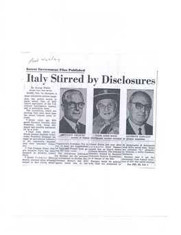 Italy Stirred by Disclosures