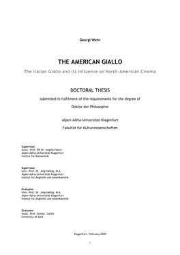 The American Giallo