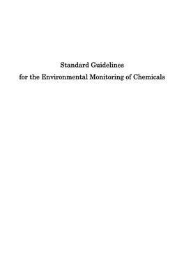 Standard Guidelines for the Environmental Monitoring of Chemicals